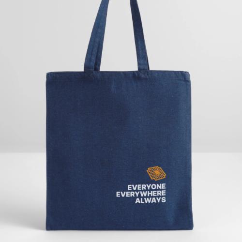 Everyone Everywhere - White Print - Recycled Tote Bag