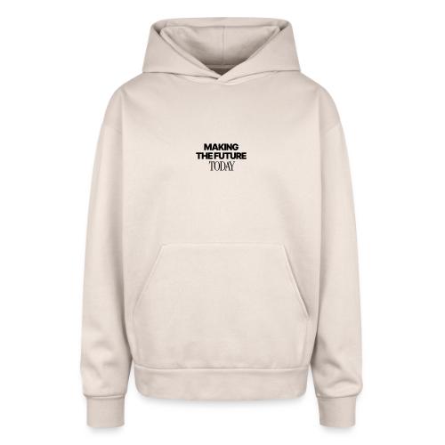 Out of this World - Black Print - Oversized Hooded Sweatshirt