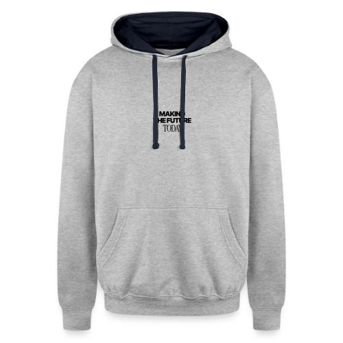 Out of this World - Black Print - Unisex Contrast Hoodie